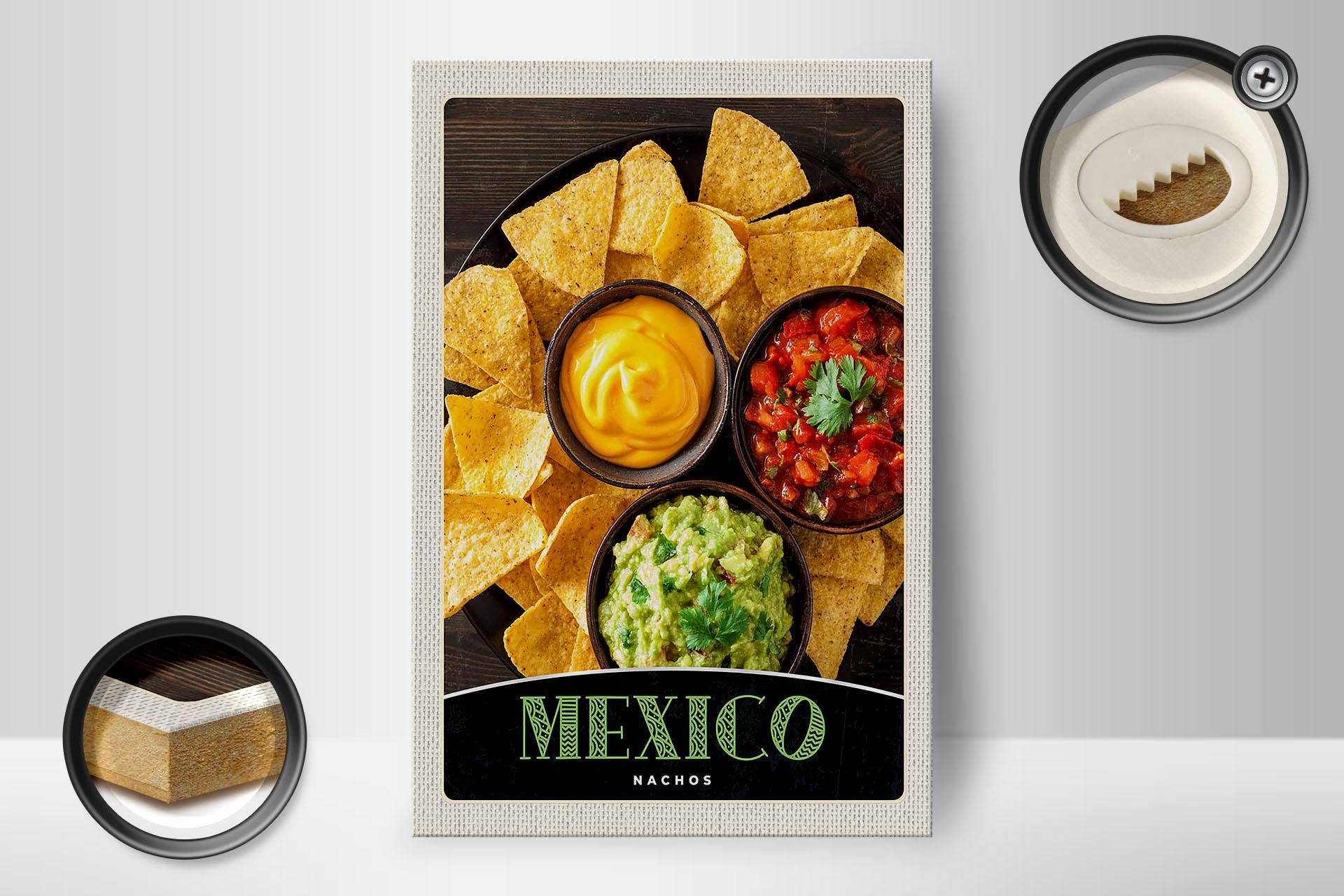 Femer – Engroshandel Skilt – Trærejseskilt 12x18 cm Mexico nachos ost krydret retter skilt1