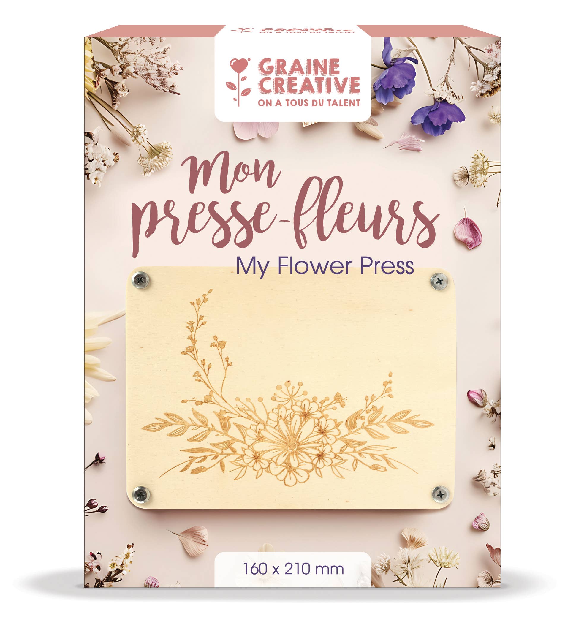 Graine Créative - Vendita all'ingrosso Kit per lavoretti fai da te - Pressa per fiori in legno inciso7