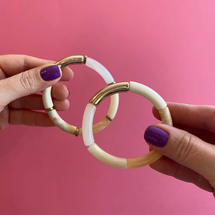 Kit DIY bijou : Bracelet jonc crème pour la vente par Mamie dans les orties