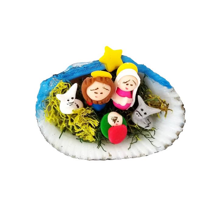 Sedona Spirit - Wholesale Nativity Scene Decor - Seashell Marzapan Nativity