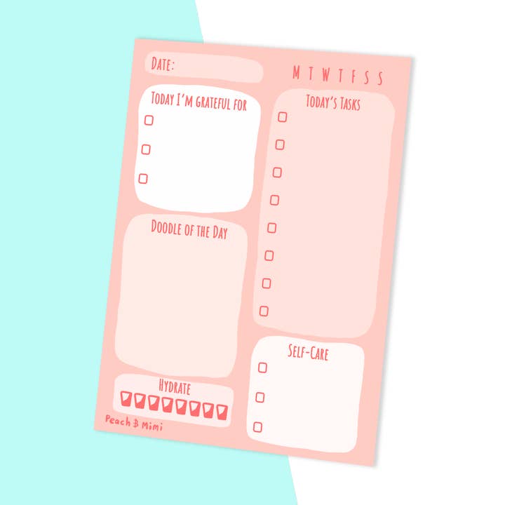 Blocco per agenda Self Care per la vendita all'ingrosso da parte di Peach and Mimi