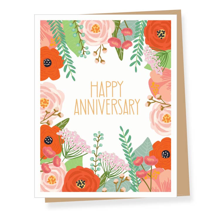 Floral Anniversary Card for wholesale by Apartment 2 Cards
