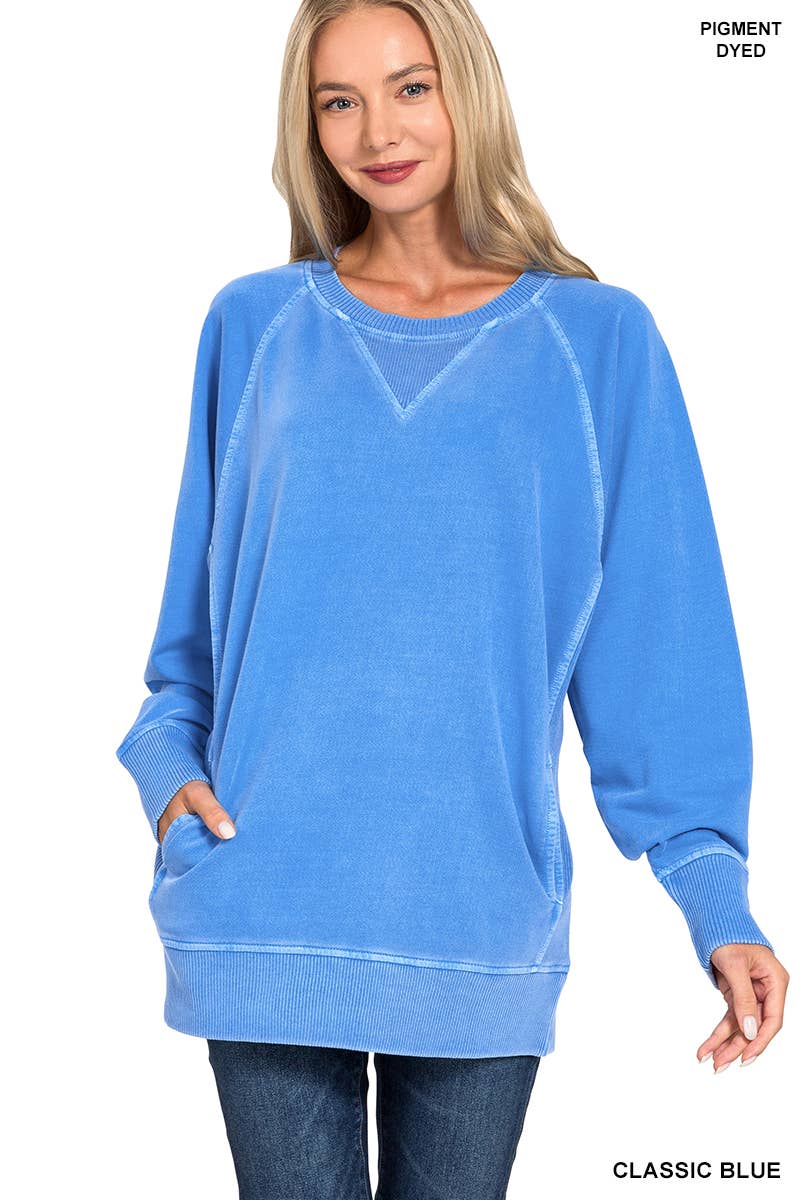 Vanilla Monkey - Venta al por mayor Sudadera - Mujer - Jersey de felpa francesa teñida con pigmentos con bolsillos2