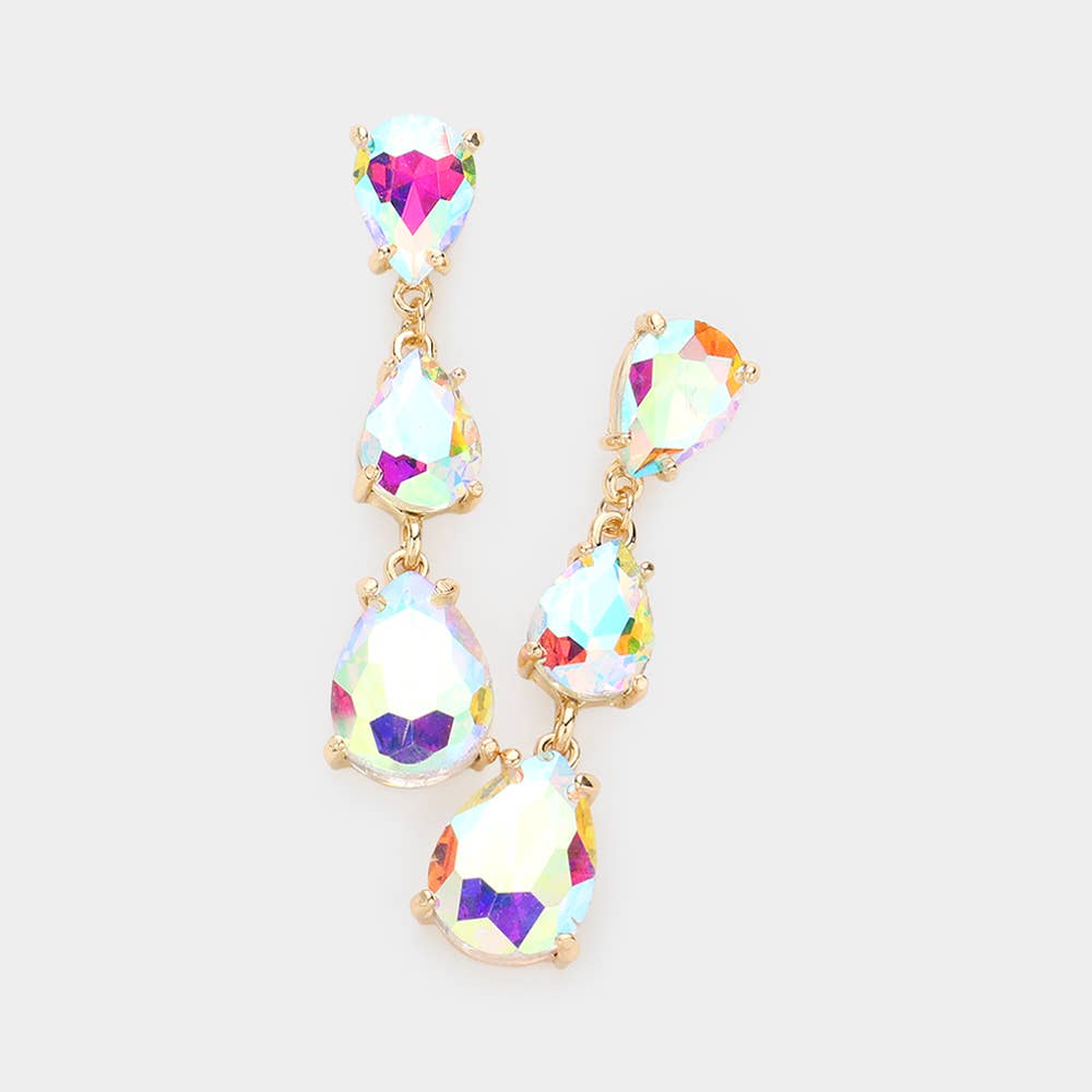 Sensibling Corp. - Vente Boucles d'oreilles pendantes - Boucles d'oreilles de soirée Teardrop Stone Link Dropdown9