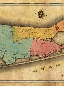 Suffolk County, Long Island Remixed Map for wholesale by LOST DOG art & frame