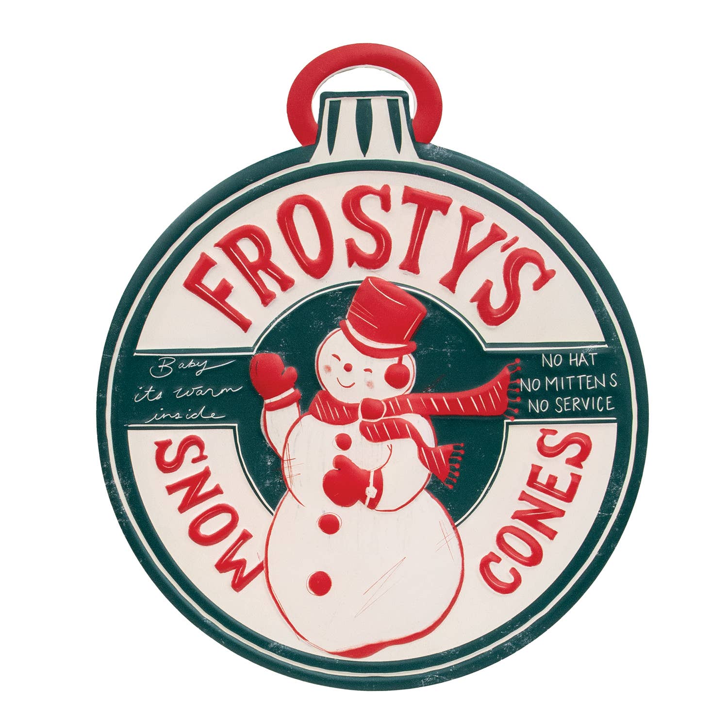 Col House Designs - Wholesale Christmas Wall Art - Frosty's Snow Cones Metal Sign0