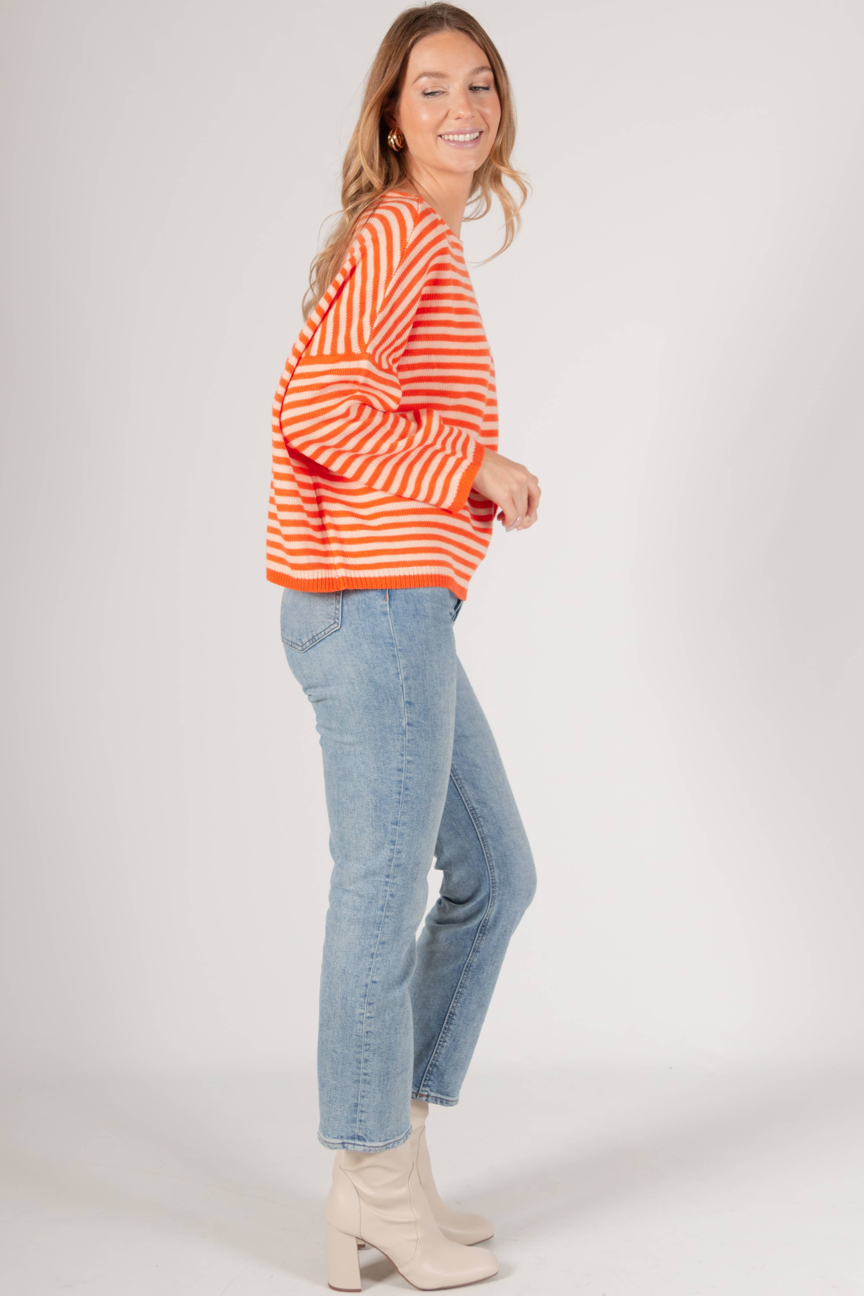 Before You Collection - Wholesale Knit Sweater - Women's - Striped T-Body Sweater27