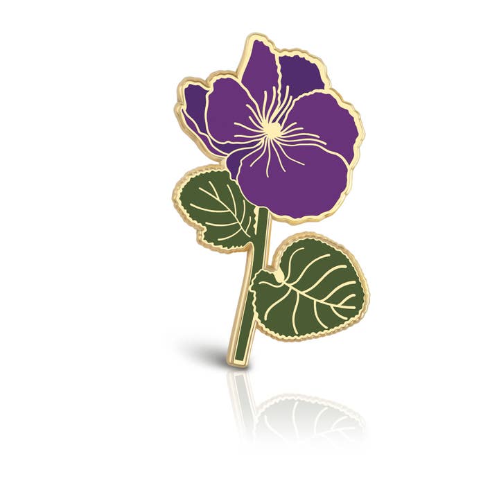 Plant Scouts - Wholesale Lapel Pin/Button - Violet Flower Enamel Pin | February Birth Month Flower