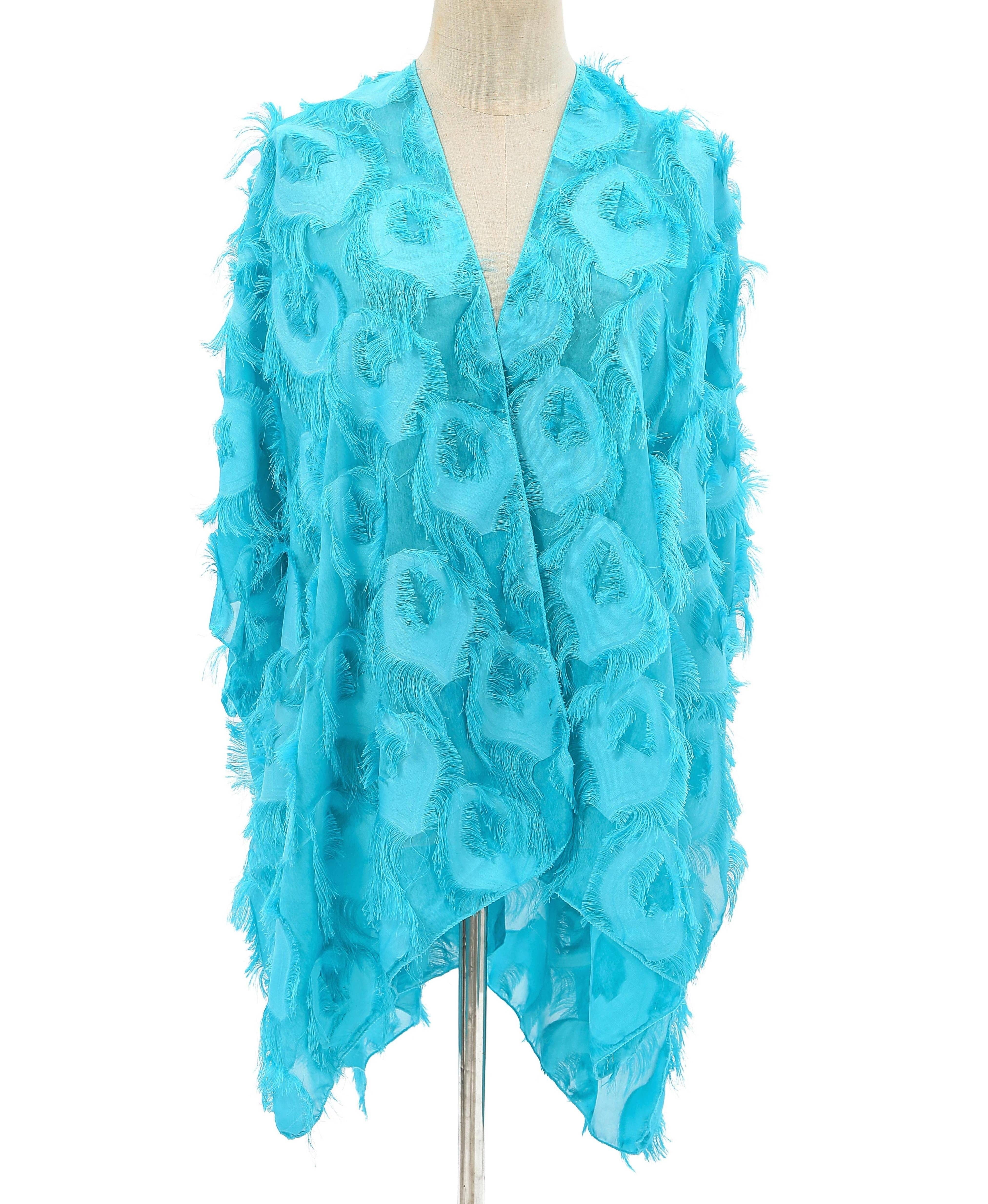 JC Sunny Fashion - Wholesale Kimono - Women's - JC060283 Elegant 3D Feather Fringe Eyelash Kimono/Cover-Up6