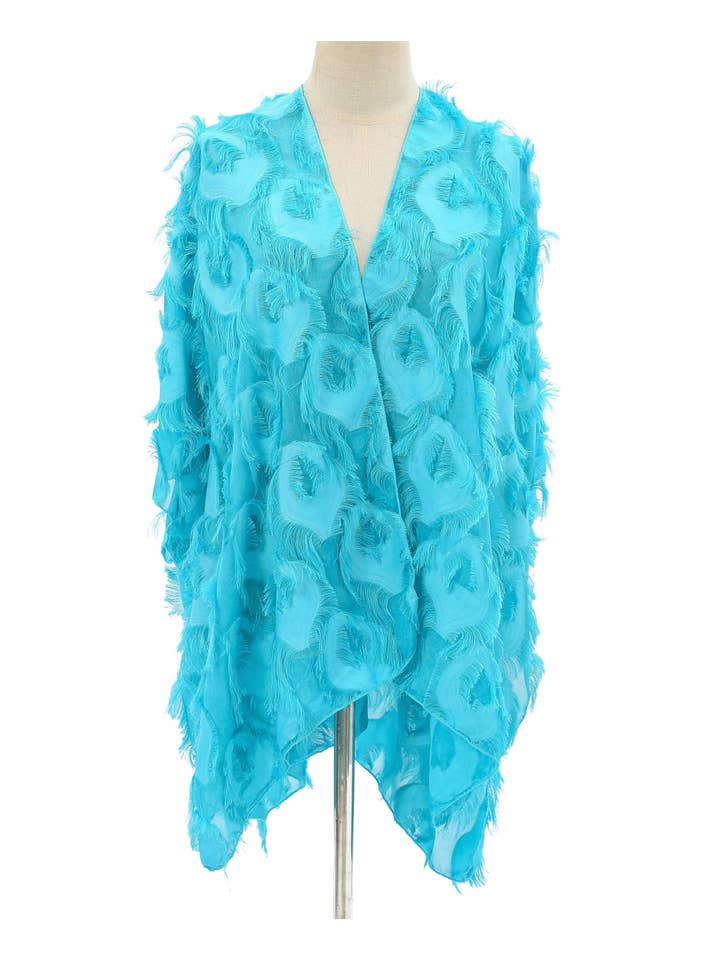 JC Sunny Fashion - Wholesale Kimono - Women's - JC060283 Elegant 3D Feather Fringe Eyelash Kimono/Cover-Up6