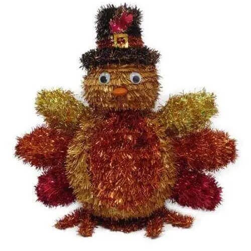 12" Tinsel 3D Standing Tyrkiet for engroshandel hos Party Expo, LLC