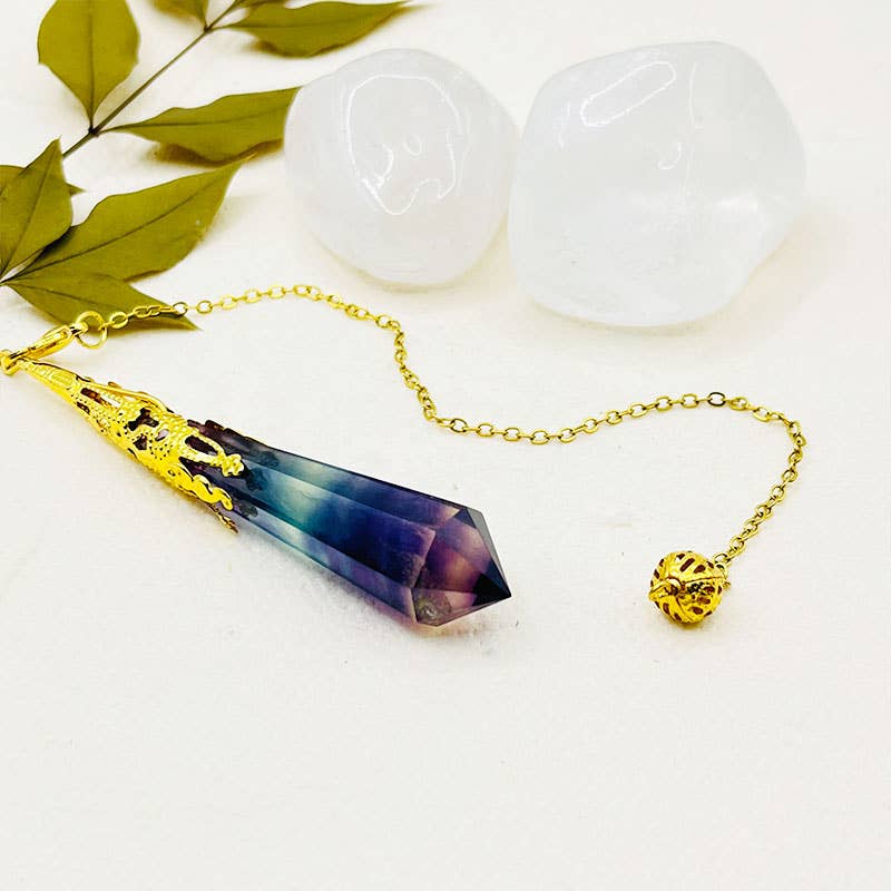 GemMeet – Großhandel Spiritueller Stein/Kristall – Fluorit-Pendulum zur Angstlinderung10