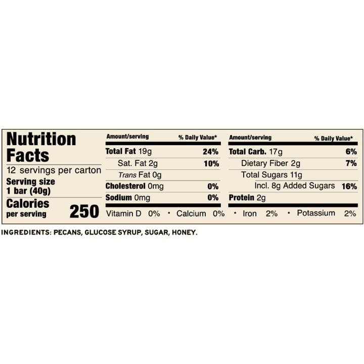 SOUTH FORTY SNACKS COMPANY - Wholesale Snack Bar - Pecan - Crunchy Nut Bar 12-Pack (Wholesale)