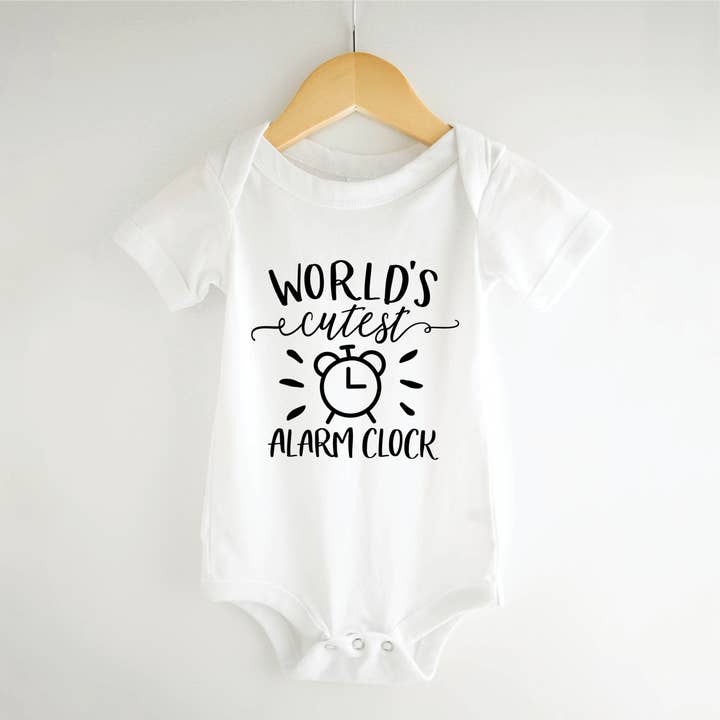 Bump & Beyond Designs - Wholesale Bodysuit (Non-Footed) - Baby - World's Cutest Alarm Clock, Funny Baby Onesie