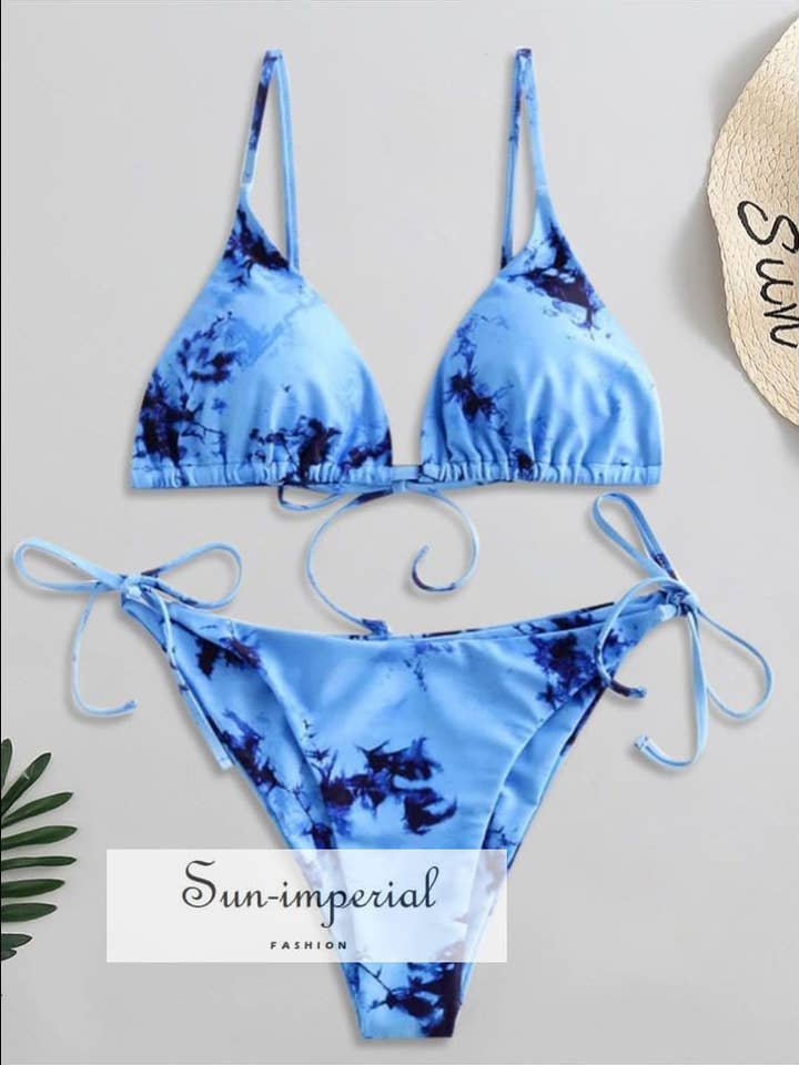Sun Imperial - Wholesale Two Piece Swimsuit - Women's - Tie Dye String Bikini Swimsuit - Day Sky Blue3