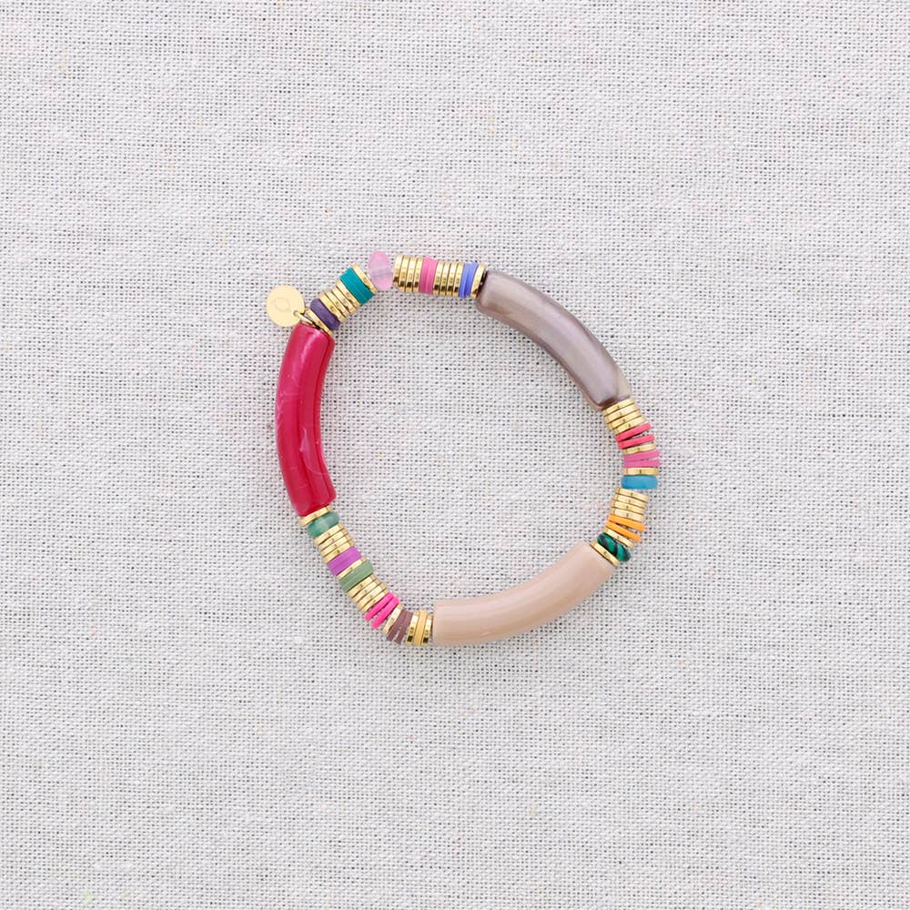 Sonata - Vendita all'ingrosso Gioielli a scatto - Bracciale elastico, acciaio, perline, resina2