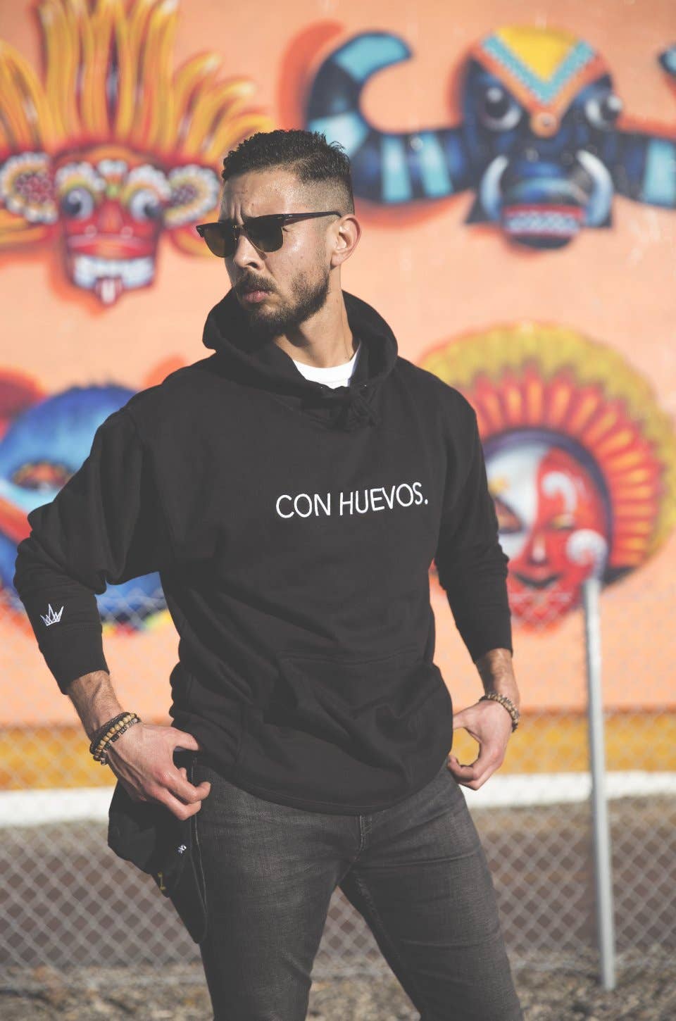 NYTAQ™ - Wholesale Hoodie - Men's - Con Huevos. Embroidered Hoodie Black (Bundle It and Save)1
