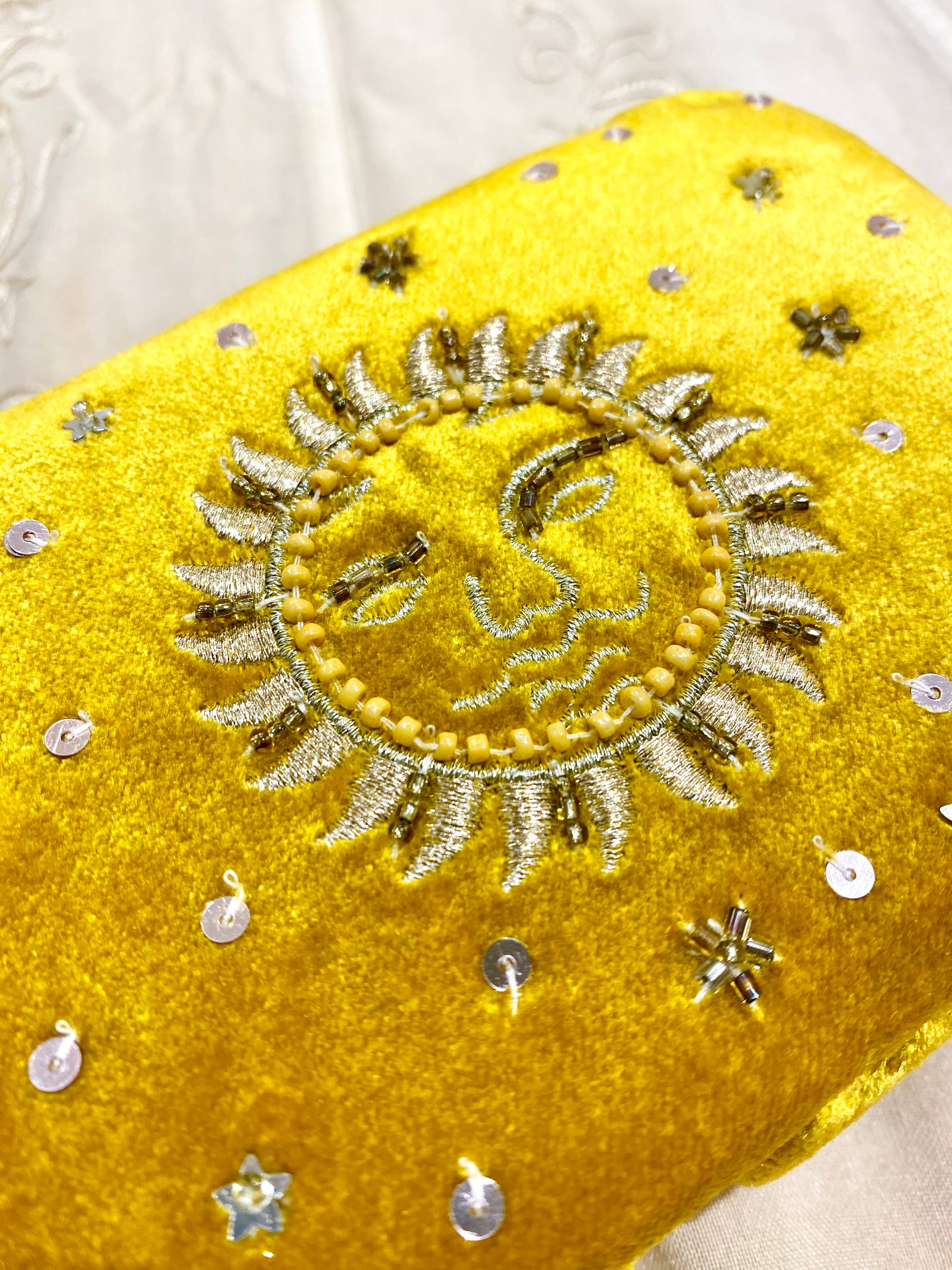 Temple of Treasure - Wholesale Jewelry Box/Organizer - Sun Velvet Tarot Jewelry Box yellow beads4