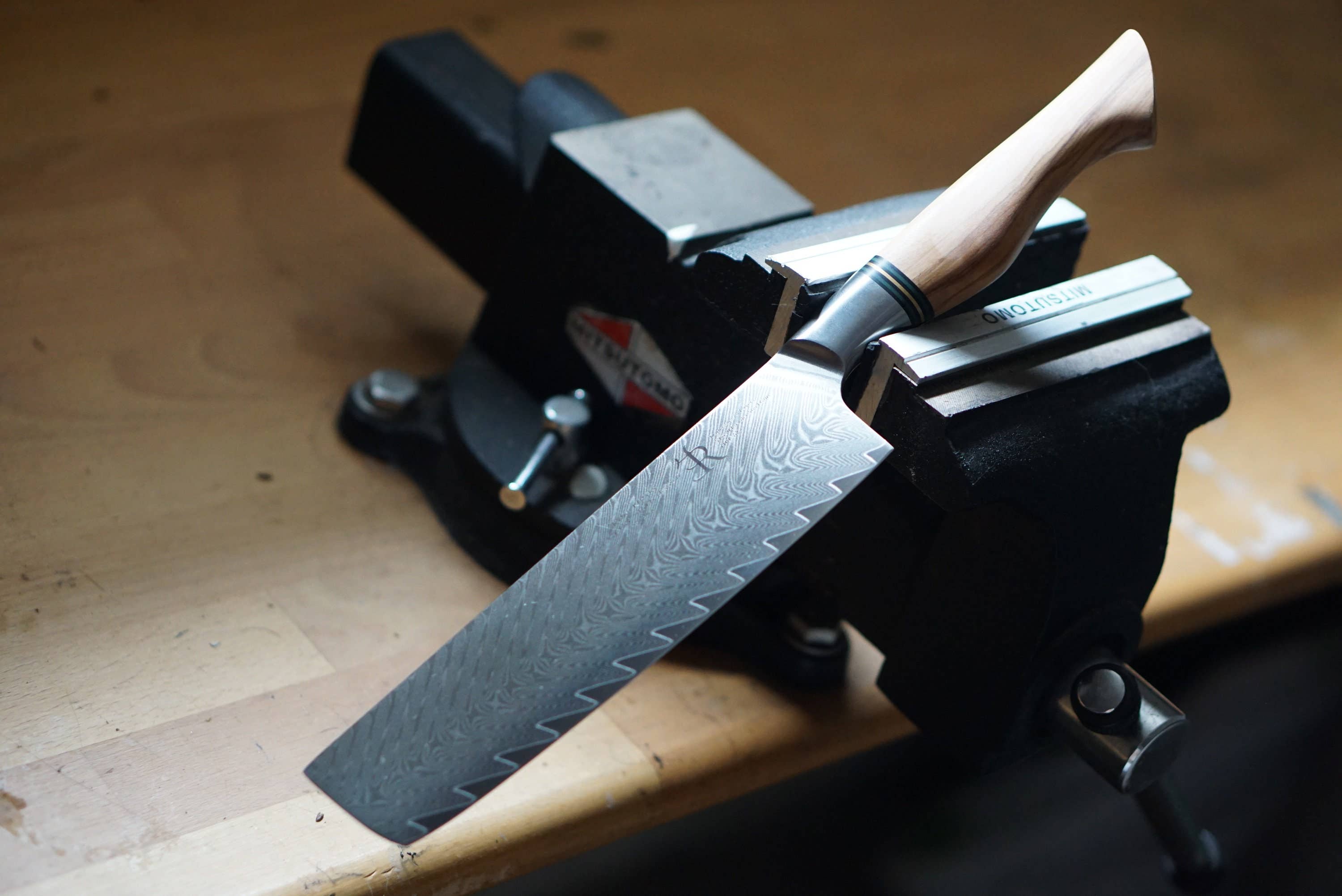 Ryda Knives - Wholesale Kitchen/Utility Knife - Nakiri knife  - Ryda Knives ST650 damascus1