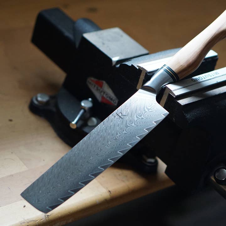 Ryda Knives - Wholesale Kitchen/Utility Knife - Nakiri knife - Ryda Knives ST650 damascus1