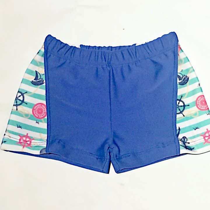 Cancun Navy Lycra-Badeshorts für Kinder für den Großhandel von CALYPSONIA