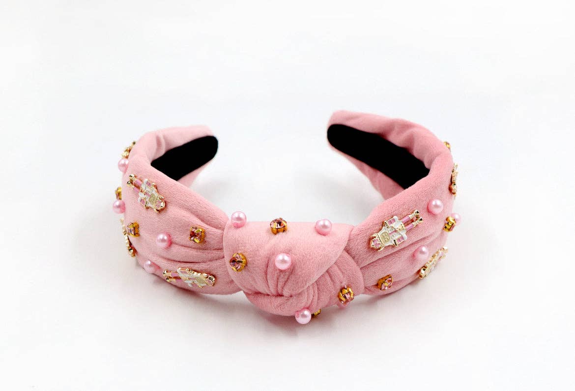 The Heady Chic – wholesale Fashion Headband - Kids – Kid and Tween Pink Velvet Nutcracker Headband: 1