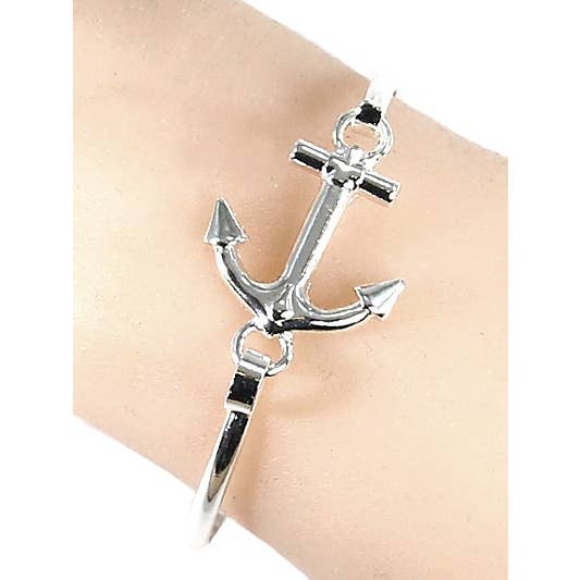 FR2962 Silver Anchor Casting Brass Bangle Metal Bracelet for wholesale by 0011 PREMIERE