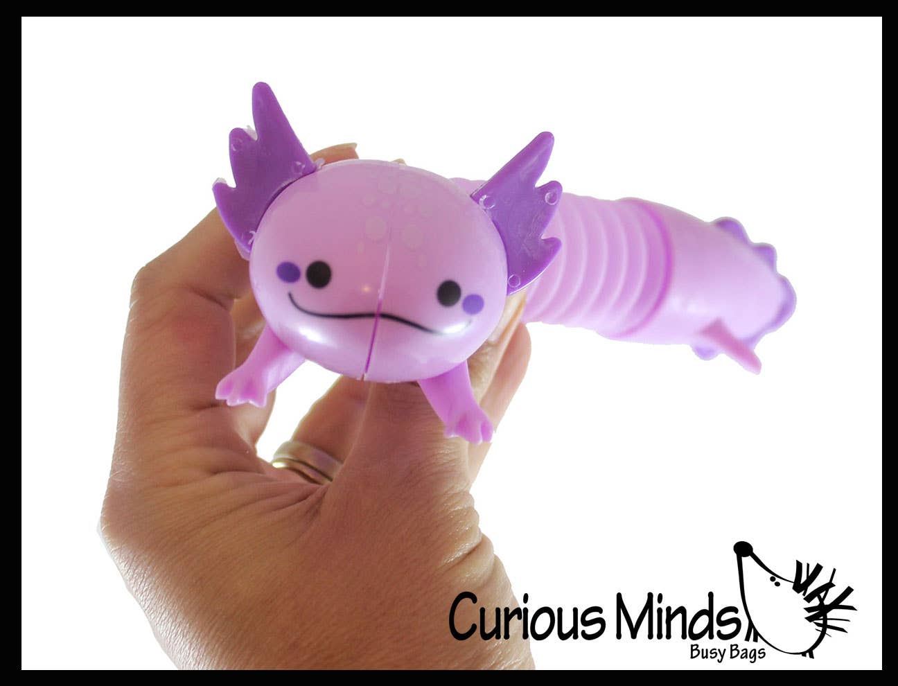 Curious Minds Toys – Brinquedo Fidget - Crianças por atacado – 1 Giro Axolotl Pull e Pop Snap Animal Expandindo Fidget7