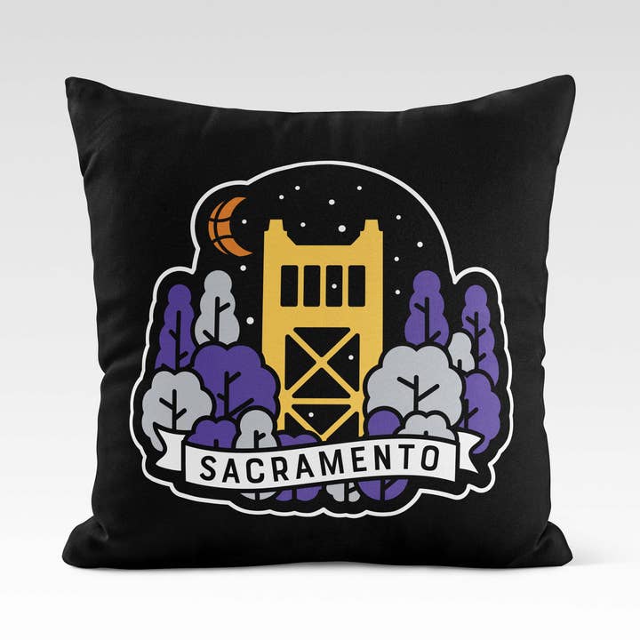 Capa de Almofada Sacramento Basketball Moon por atacado de Lionel's Place