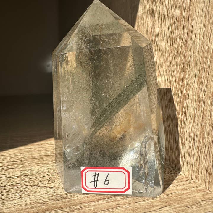 Moon Rituals - Vendita all'ingrosso Pietra/cristallo spirituale - Torre di Quarzo Naturale Raro da Giardino con punto di quarzo arcobaleno Torre di Lodolite Quarzo Scenico punto di cristallo quarzo fantasma verde, Regalo di Natale di Cristallo #6