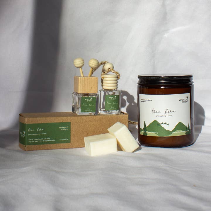 Tree Farm | pine, raspberry, + amber for wholesale by Wren Wild