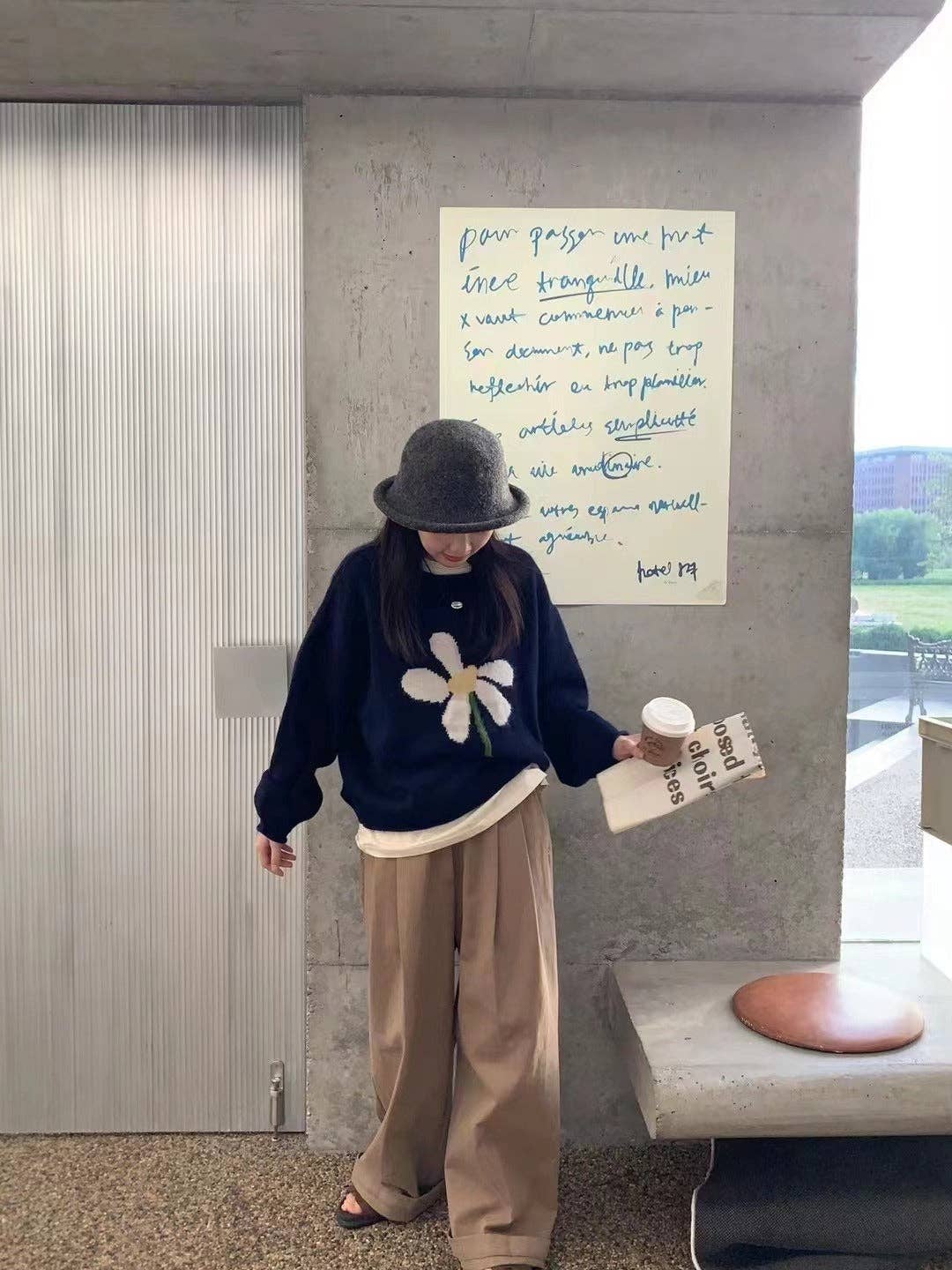 Marayn - Wholesale Knit Sweater - Women's - Korean Ins Lazy Floral Knit Sweater3