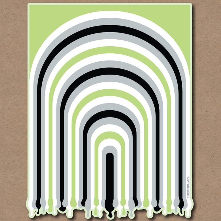 Agender Dripping Rainbow Sticker for wholesale by Tiny Werewolves