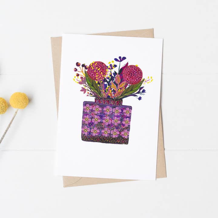 Ff88 Floral Card for wholesale by Angela Savage Illustration