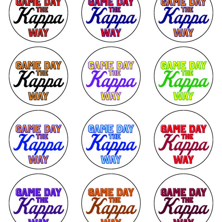 Bouton Kappa Kappa Gamma Jour de Match à la Grecque - 3,00 pouces pour la vente par Good Vibez Collegiate