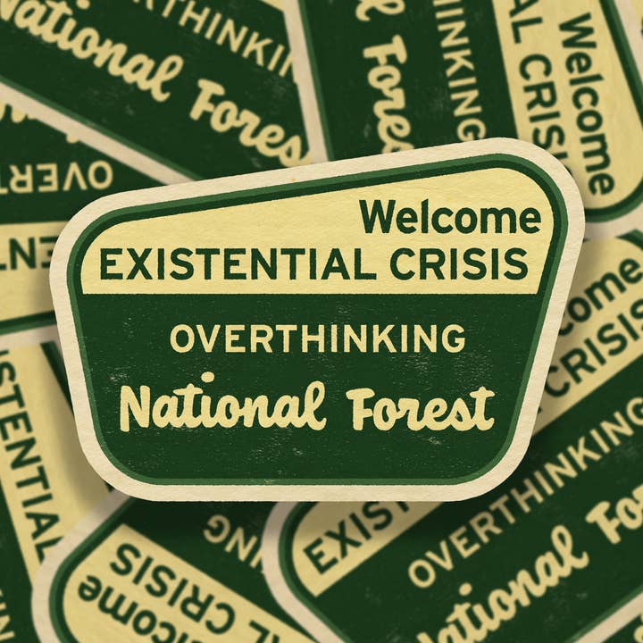 Overthinking National Forest Vinyl Sticker for wholesale by SheeleyCo