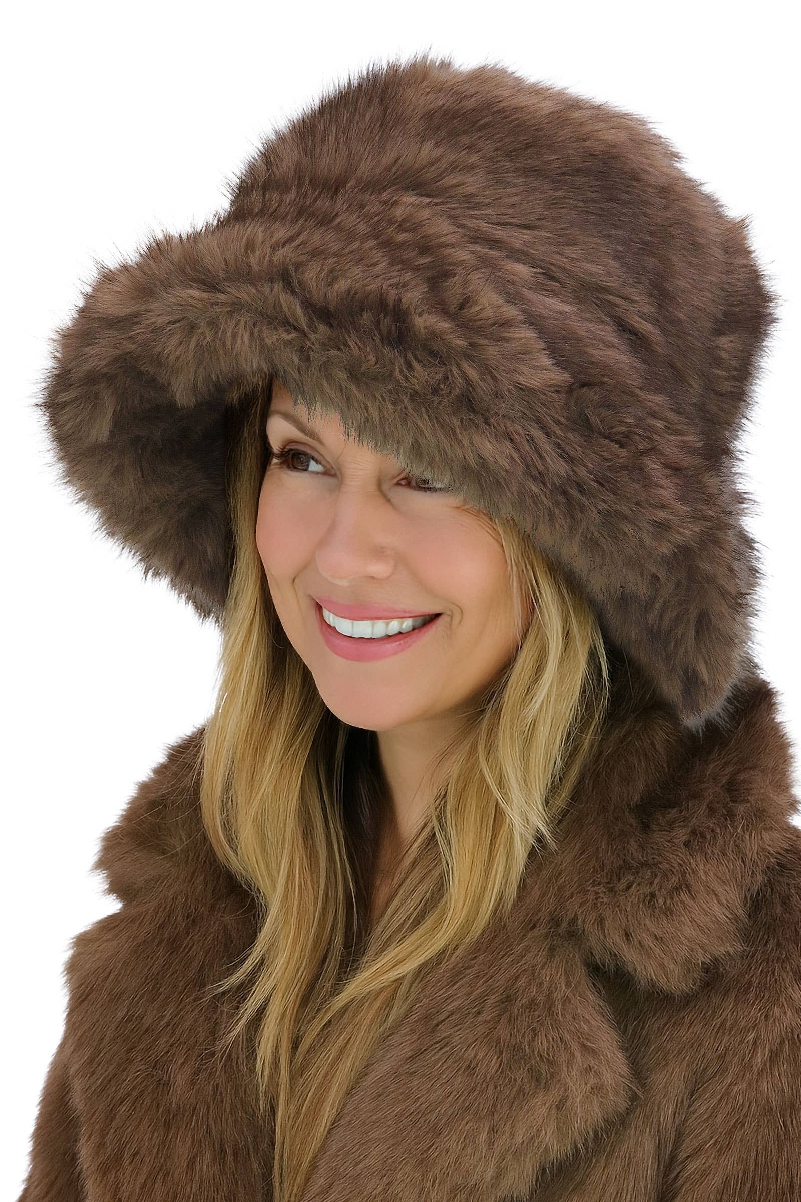 ASSORTED Luxe Agouti Oversized Faux Fur Bucket Hat for wholesale on Faire1