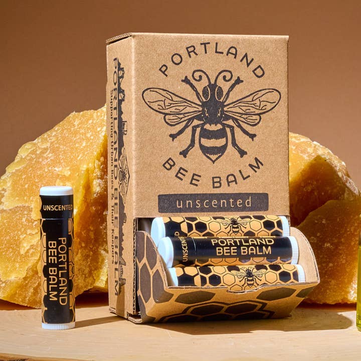Portland Bee Balm - Wholesale Lip Balm - Unscented Beeswax Lip Balm Display – 24-Count0