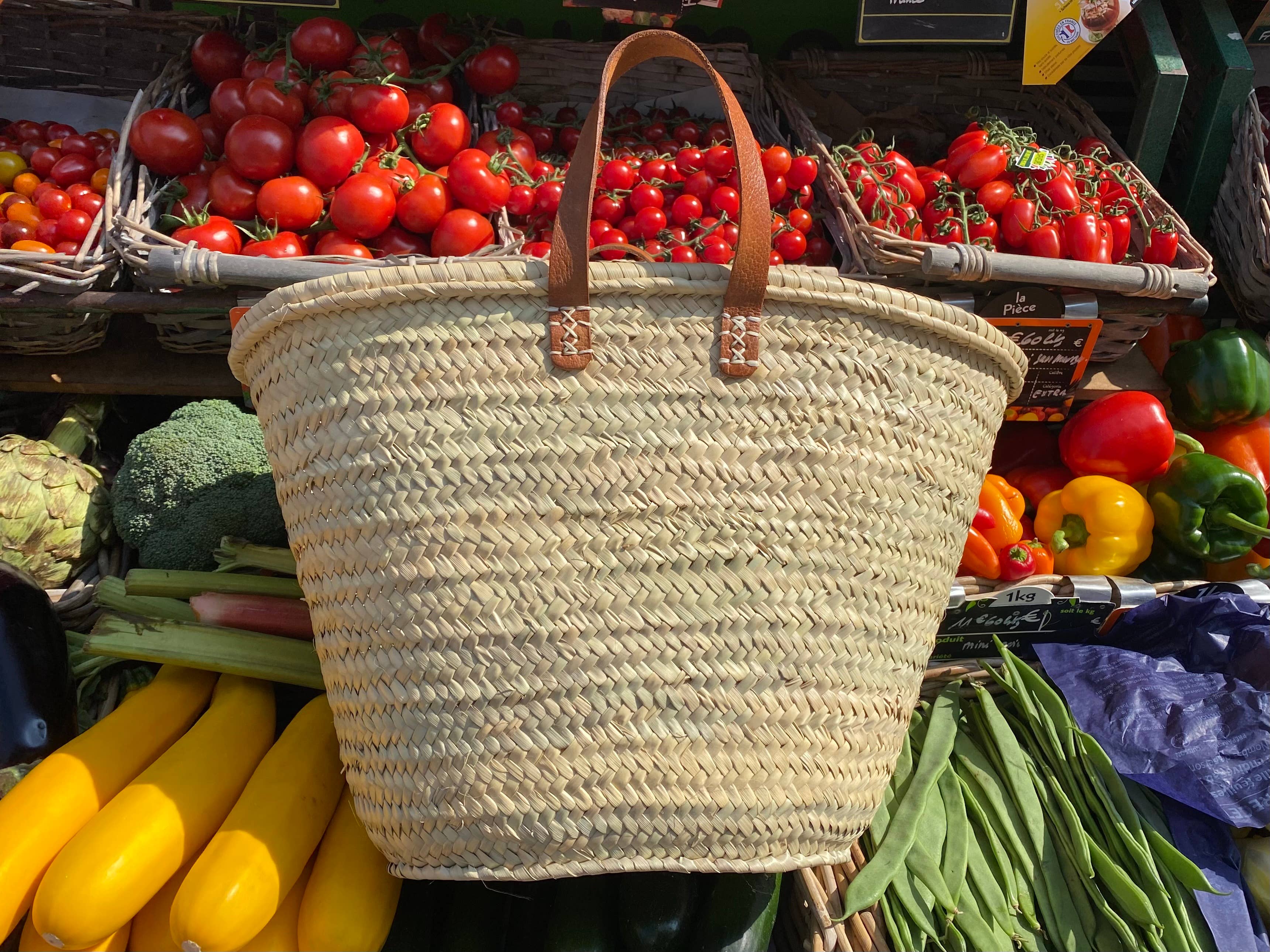 droguerie legrand - Venta al por mayor Cestas de la compra - capazo de 10 vueltas con asas sencillas de cuero0