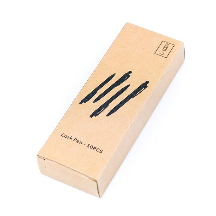 Meninas Bonitas Cork - Wholesale Pen - 10units-Cork Ballpoint Pens - Eco-Friendly Set of Five with2