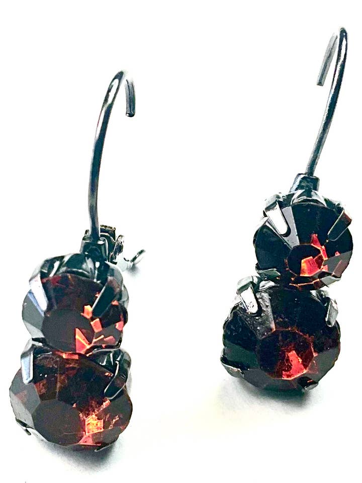 RC041C ER-DBL.Rhinestone On Latch / Smoked Topaz for wholesale by Lost & Found Trading