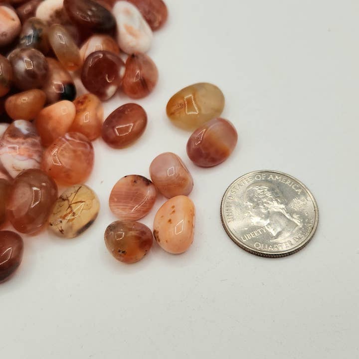 Meraki Gemstones - Wholesale Spiritual Stone/Crystal - Fire Agate Tumbled Gemstones 10-20mm (0.5kg/1.1 lbs.)