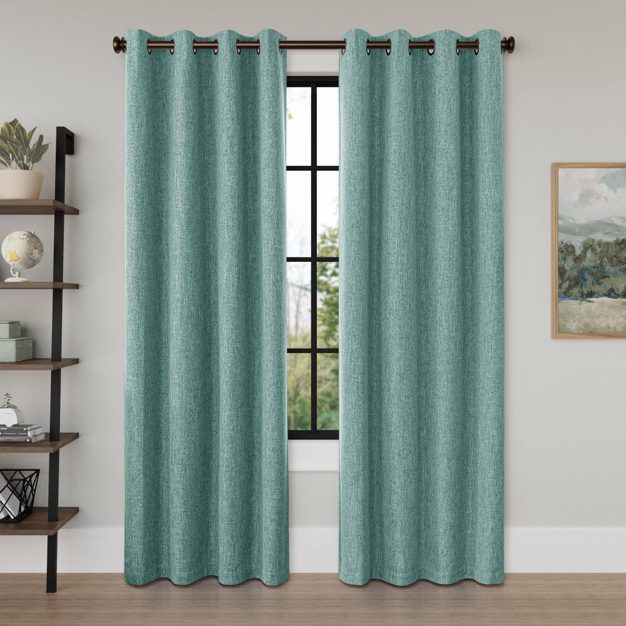 Awesome Home – Großhandel Vorhang – Verdunkelungsvorhänge mit Leinenstruktur und Ösen, 2 Paneele55