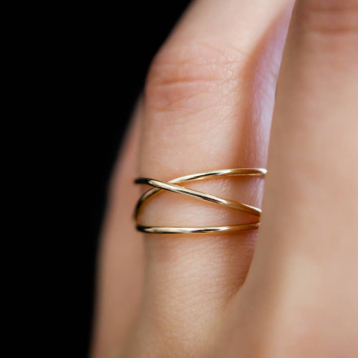 Hannah Naomi - Wholesale Cocktail/Statement Ring - Small Wraparound Ring, 14K Gold Fill