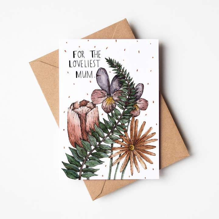 Muttertagskarte „For The Loveliest Mum“ für den Großhandel von Right Hand House