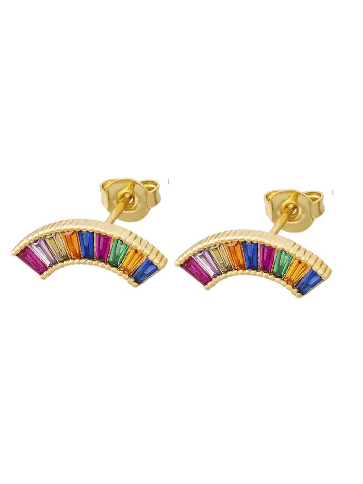 Rainbow Crystal Stud Earring for wholesale by Valois Designs