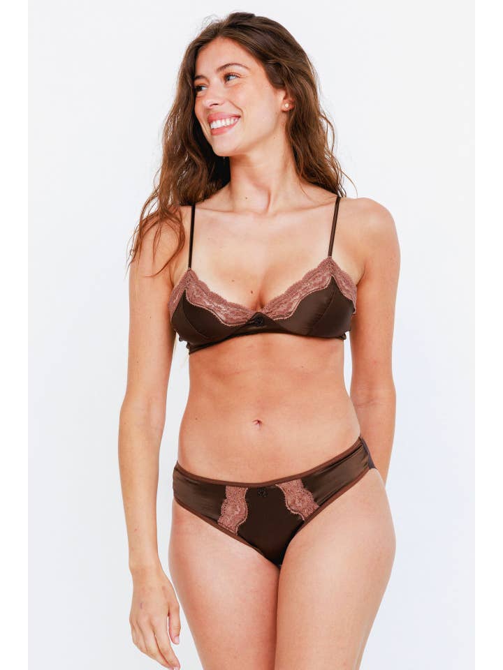 Vannina Vesperini - Wholesale Underwear - Women's - Silk panties, Chocolate - Coffee3