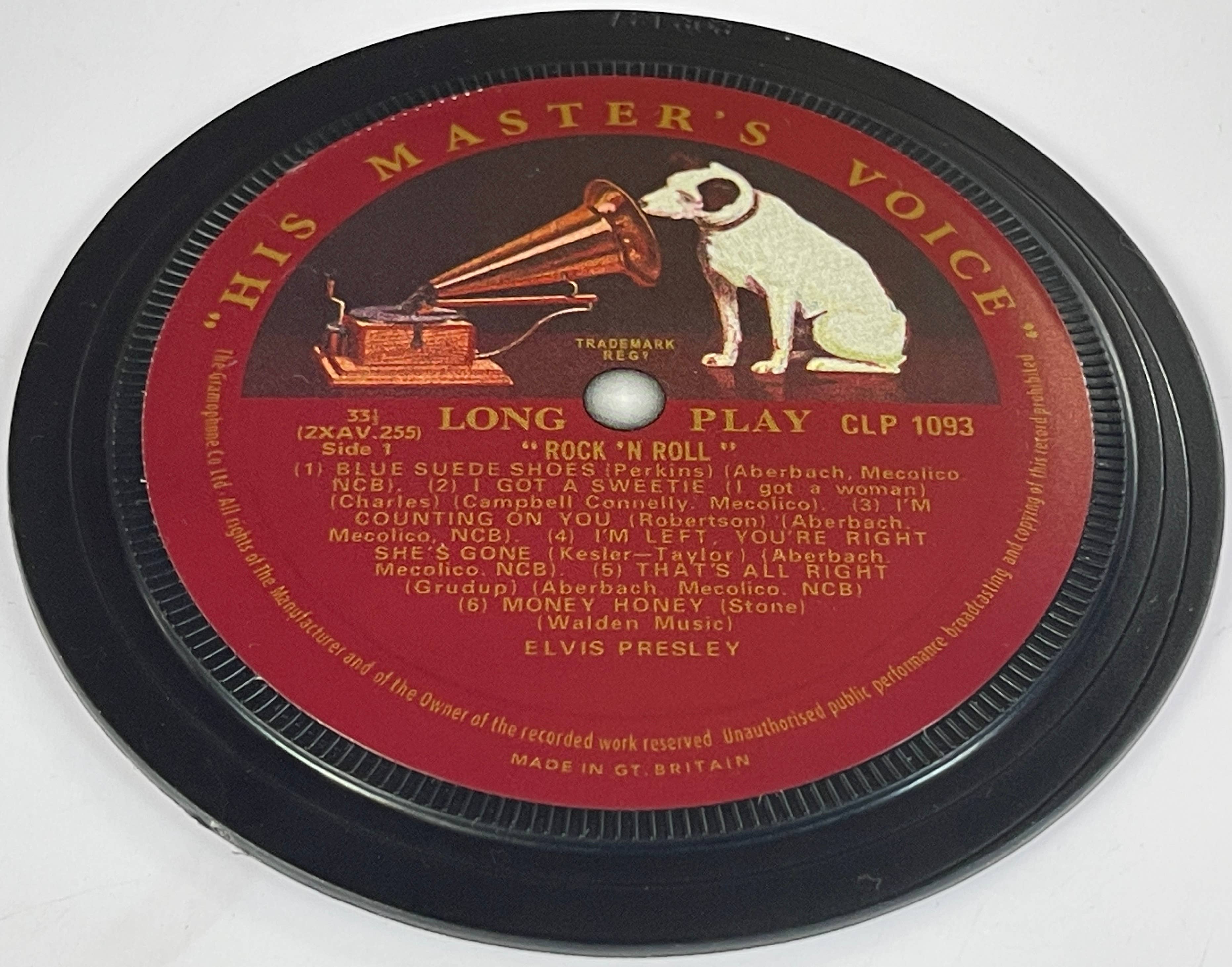 Popsters – wholesale Coasters – Elvis Presley Record label coasters. 5 in a box. Popsters.3