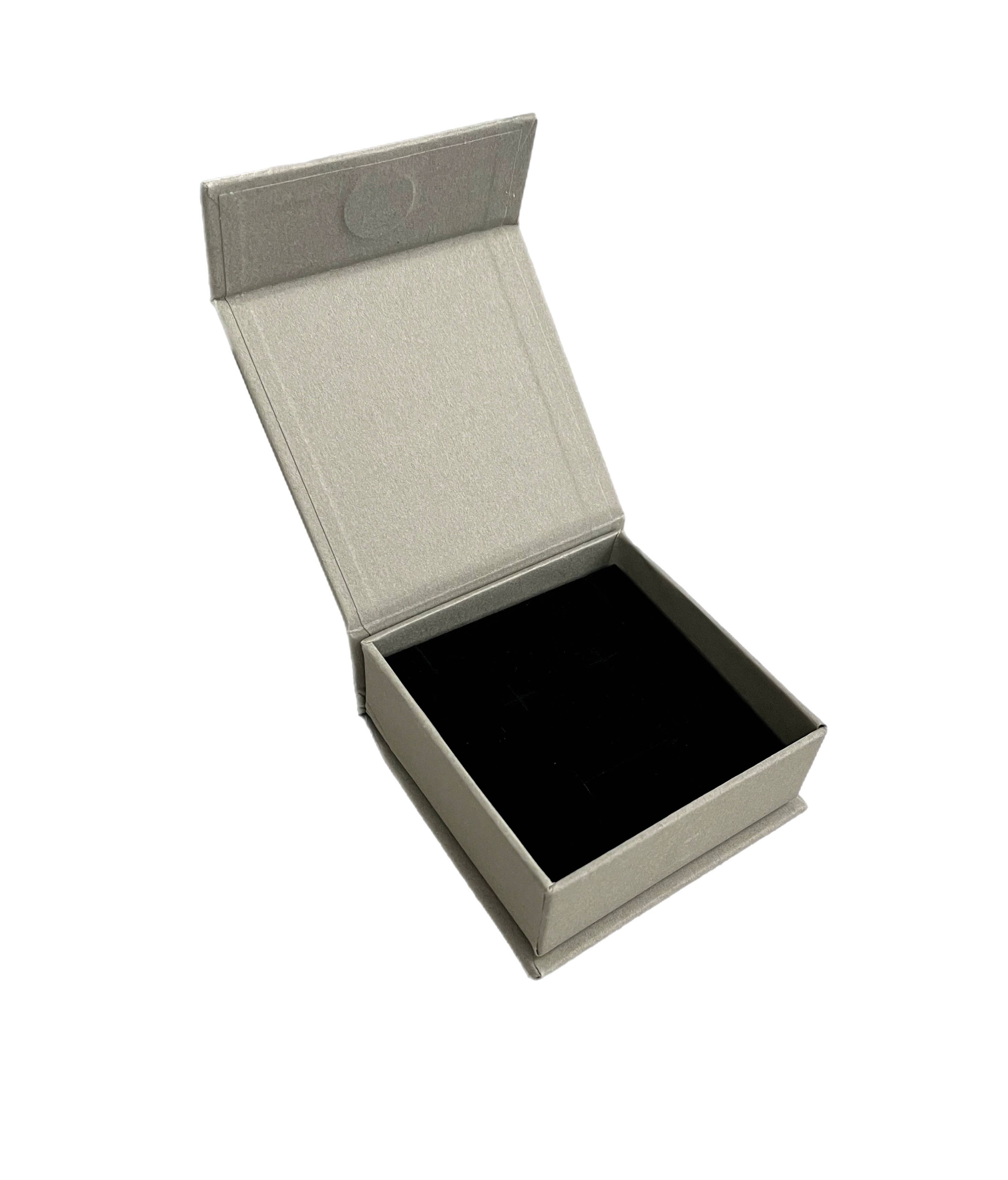 ANYGIFTGOODPACKINGBOX - Vente Boîte/rangement à bijoux - Boîte à bijoux en velours gris fait main avec plateau à compartiments pour bagues1