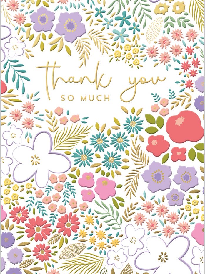 Thank You So Much Flowers for wholesale by Abacus Cards and Clare Maddicott Publications